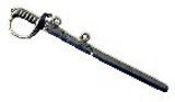 Sword sheathed with hanging loop