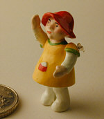 Doll standing with rain hat - jointed